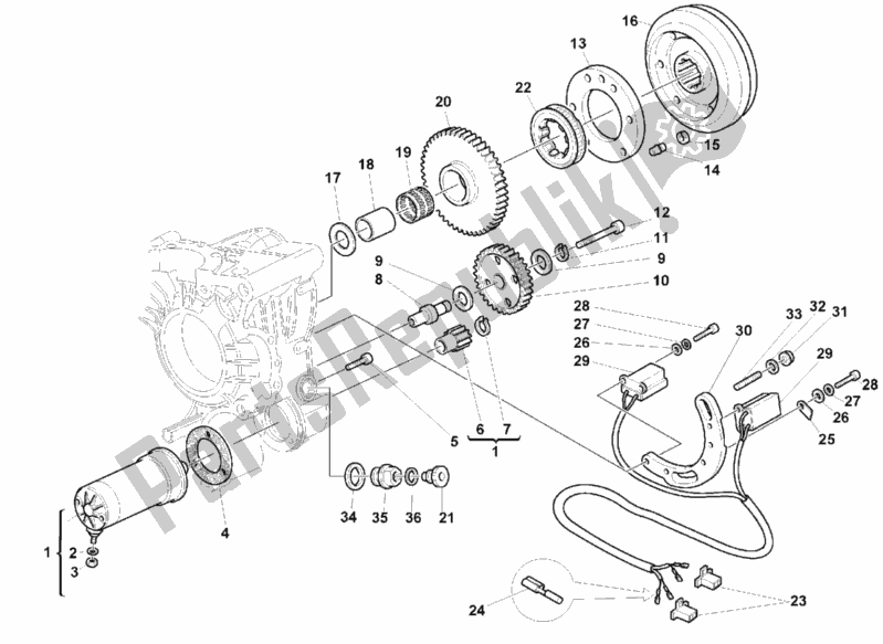 Todas las partes para Generador - Motor De Arranque de Ducati Monster 600 Dark City 1999